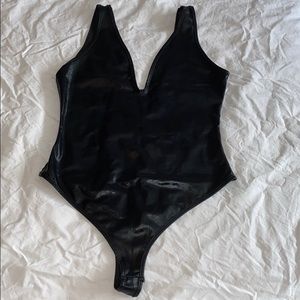 Black Vinyl Bodysuit